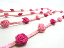 画像をギャラリービューアに読み込む, 3/8 Inch Fuchsia and Pink Faux Suede Leather Rococo Trim|Floral Flower Trim|Trim for Edging|Accessories Making|Choker Bracelet DIY Supplies