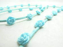 Load image into Gallery viewer, 3/8 Inch Light Blue Faux Suede Leather Rococo Trim|Floral Flower Trim|Trim for Edging|Accessories Making|Choker Bracelet DIY Supplies
