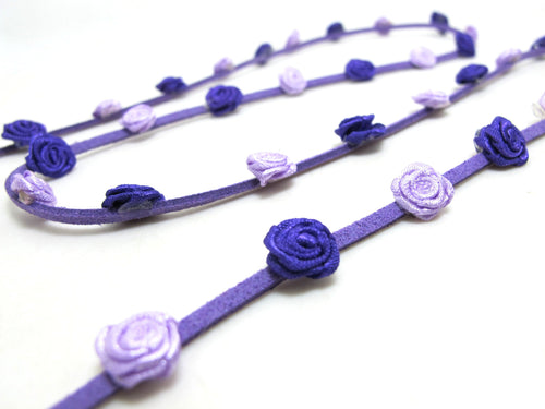3/8 Inch Purple Faux Suede Leather Rococo Trim|Floral Flower Trim|Trim for Edging|Accessories Making|Choker Bracelet DIY Supplies