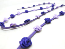 Load image into Gallery viewer, 3/8 Inch Purple Faux Suede Leather Rococo Trim|Floral Flower Trim|Trim for Edging|Accessories Making|Choker Bracelet DIY Supplies