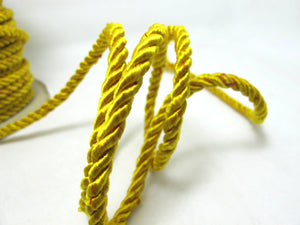 CLEARANCE|5 Yards 6mm Yellow Twist Cord Rope Trim|Craft Supplies|Scrapbook|Decoration|Hair Supplies|Embellishment|Shiny Glittery