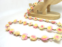 画像をギャラリービューアに読み込む, Special Edition|Compact Yellow and Pink Ombre Rose Buds on Woven Rococo Ribbon Trim|Decorative Floral Ribbon|Scrapbook|Clothing Supplies