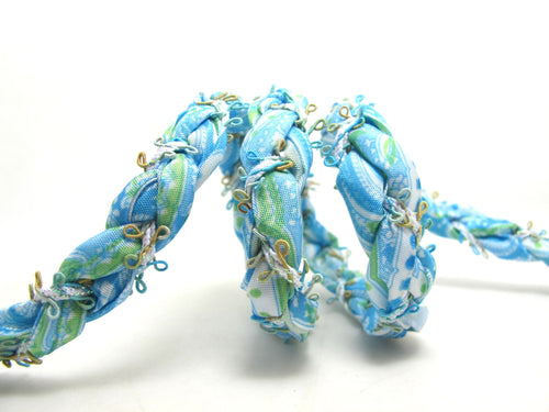 15mm Blue Color Hand Braided Polyester Ribbon Trim|Floral Picot Edge Braid|Headband Ribbon|Hair Accessories DIY Supplies|Passementerie