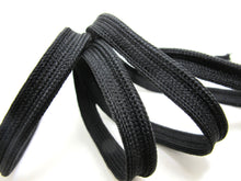 Load image into Gallery viewer, 5 Yards 3/8 Inch Plain Black Braided Lip Cord Trim|Piping Trim|Pillow Trim|Cord Edge Trim|Upholstery Edging Trim