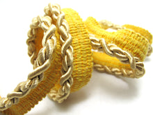 Load image into Gallery viewer, 5 Yards 13/16 Inch Gold Yellow Braided Lip Cord Trim|Piping Trim|Pillow Trim|Cord Edge Trim|Upholstery Edging Trim