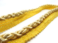 Load image into Gallery viewer, 5 Yards 13/16 Inch Gold Yellow Braided Lip Cord Trim|Piping Trim|Pillow Trim|Cord Edge Trim|Upholstery Edging Trim