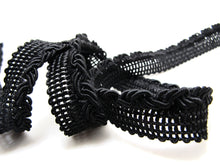 Load image into Gallery viewer, 3 Yards 11/16 Inch Black Braided Lip Cord Trim|Piping Trim|Pillow Trim|Cord Edge Trim|Upholstery Edging Trim
