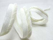 Load image into Gallery viewer, 5 Yards 3/8 Inch Ivory Velvet Chenille Furry Braided Lip Cord Trim|Piping Trim|Pillow Trim|Cord Edge Trim|Upholstery Edging Trim