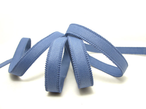 CLEARANCE|8 Yards 1/2 Inch Dusty Blue Decorative Pattern Lingerie Elastic|Headband Elastic|Skinny Elastic|Narrow Stretch Lace|Bra StrapEL152
