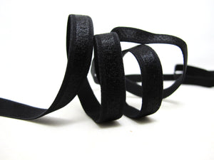 CLEARANCE|8 Yards 7/16 Inch Black Satin Shiny Decorative Pattern Lingerie Elastic|Headband Elastic|Skinny Narrow Stretch Bra Strap[EL165]
