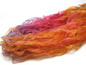 100 Yards 6mm Ombre Fuchsia Nude Chiffon Trim|Narrow Organza Ribbon|Flower Scrapbook DIY Supplies|Gift Packaging Decoration