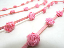 画像をギャラリービューアに読み込む, 3/8 Inch Pink Faux Suede Leather Rococo Trim|Floral Flower Trim|Trim for Edging|Accessories Making|Choker Bracelet DIY Supplies