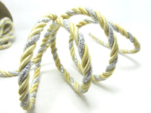画像をギャラリービューアに読み込む, CLEARANCE|5 Yards 6mm Silver and Cream Twist Cord Rope Trim|Craft Supplies|Scrapbook|Decoration|Hair Supplies|Embellishment|Shiny Glittery