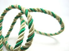 画像をギャラリービューアに読み込む, CLEARANCE|5 Yards 4mm Green and Cream Twist Cord Rope Trim|Craft Supplies|Scrapbook|Decoration|Hair Supplies|Embellishment|Shiny Glittery