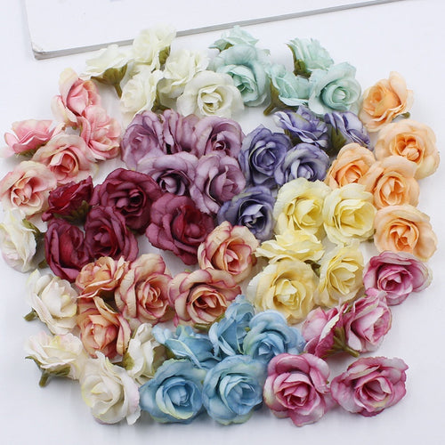 5 Pieces 1 9/16 Inches Artificial Flowers|Rose Decor|Floral Hair Accessories|Wedding Bridal Decoration|Fake Flowers|Silk Roses|Bouquet|Ombre