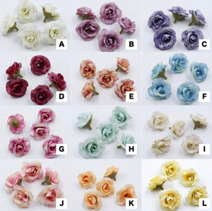 5 Pieces 1 9/16 Inches Artificial Flowers|Rose Decor|Floral Hair Accessories|Wedding Bridal Decoration|Fake Flowers|Silk Roses|Bouquet|Ombre