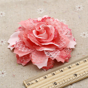 8cm Glittery Artificial Flowers|Rose Decor|Floral Hair Accessories|Wedding Bridal Decoration|Fake Flowers|Silk Roses|Bouquet|Ombre