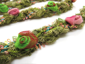 3/4 Inch Rococo Trim|Floral Braided Yarn Trim with Picot Edge Braid|Headband Ribbon|Hair Accessories DIY Supplies|Passementerie Sewing