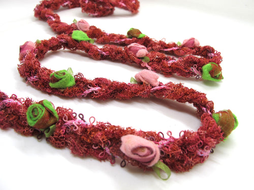 3/4 Inch Rococo Trim|Floral Braided Yarn Trim with Picot Edge Braid|Headband Ribbon|Hair Accessories DIY Supplies|Passementerie