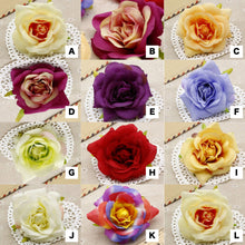 Load image into Gallery viewer, 3 Pieces 2 3/4 Inches Artificial Flowers|Rose Decor|Floral Hair Accessories|Wedding Bridal Decoration|Fake Flowers|Silk Roses|Bouquet|Ombre