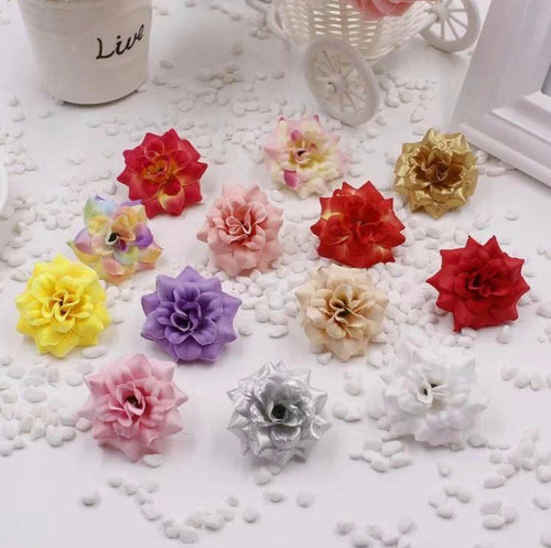5 Pieces 1 3/4 Inches Artificial Flowers|Rose Decor|Floral Hair Accessories|Wedding Bridal Decoration|Fake Flowers|Silk Roses|Bouquet|Ombre