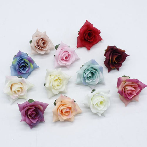 5 Pieces 2 Inches Artificial Flowers|Rose Decor|Floral Hair Accessories|Wedding Bridal Decoration|Fake Flowers|Silk Roses|Bouquet|Ombre