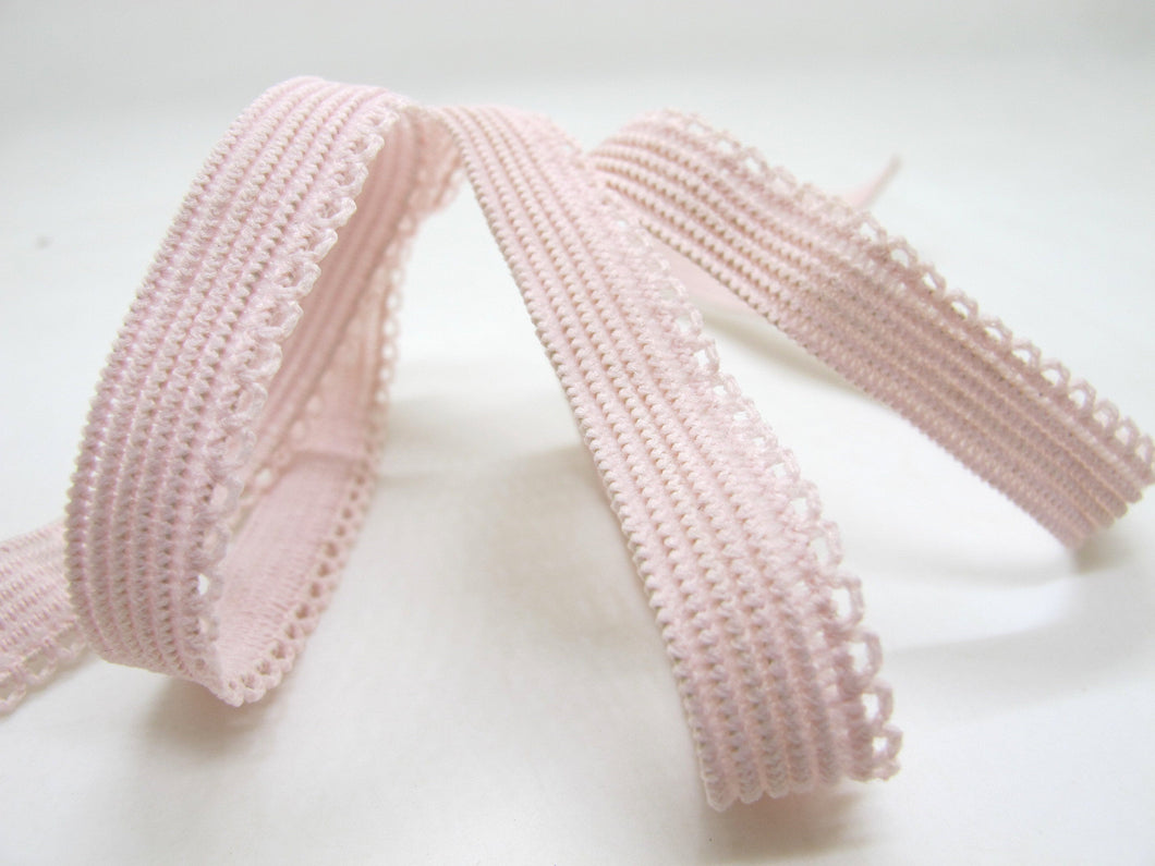 CLEARANCE|8 Yards 1/2 Inch Pink Scallop Edge Decorative Pattern Lingerie Headband Elastic|Skinny Narrow Stretch Lace|Bra Strap[EL171]