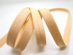 CLEARANCE|8 Yards 3/8 Inch Peach Decorative Pattern Lingerie Headband Elastic|Skinny Narrow Stretch Lace|Bra Strap[EL260]