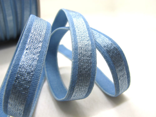 CLEARANCE|8 Yards 7/16 Inch Blue Decorative Pattern Lingerie Headband Elastic|Skinny Narrow Stretch Lace|Bra Strap[ELD318]