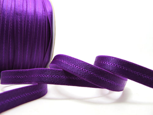 CLEARANCE|8 Yards 3/8 Inch Purple Decorative Pattern Lingerie Elastic|Headband Elastic|Skinny Narrow Stretch|Bra Strap