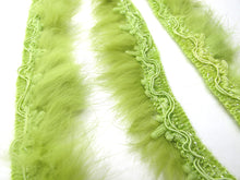 Load image into Gallery viewer, 2 Yards 1 3/8 Inches Green Rabbit Fur Lace|Woven Chenille Trim|Lampshade Clothing Sewing Supplies|Home Decoration Embellishment