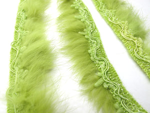 2 Yards 1 3/8 Inches Green Rabbit Fur Lace|Woven Chenille Trim|Lampshade Clothing Sewing Supplies|Home Decoration Embellishment