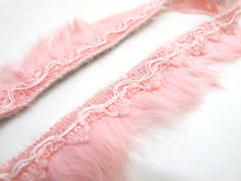 画像をギャラリービューアに読み込む, 2 Yards 1 3/8 Inches Pink Rabbit Fur Lace|Woven Chenille Trim|Lampshade Clothing Sewing Supplies|Home Decoration Embellishment