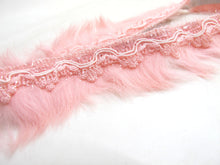 Load image into Gallery viewer, 2 Yards 1 3/8 Inches Pink Rabbit Fur Lace|Woven Chenille Trim|Lampshade Clothing Sewing Supplies|Home Decoration Embellishment