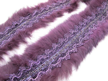 Charger l&#39;image dans la galerie, 3 Inches Handmade Purple Beaded Rabbit Fur Lace|Woven Chenille Trim|Lampshade Clothing Sewing Supplies|Home Decoration Embellishment
