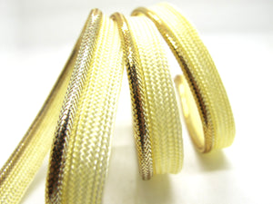 5 Yards 3/8 Inch Yellow and Gold Shiny Braided Lip Cord Trim|Piping Trim|Pillow Trim|Cord Edge Trim|Upholstery Edging Trim