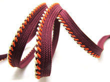 Load image into Gallery viewer, 5 Yards 1/4 Inch Burgundy Twisted Braided Lip Cord Trim|Piping Trim|Pillow Trim|Cord Edge Trim|Upholstery Edging Trim
