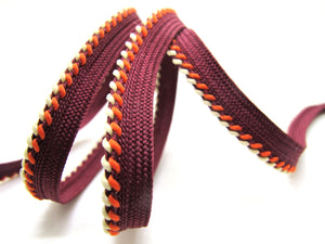 5 Yards 1/4 Inch Burgundy Twisted Braided Lip Cord Trim|Piping Trim|Pillow Trim|Cord Edge Trim|Upholstery Edging Trim