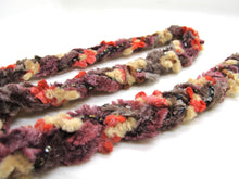 画像をギャラリービューアに読み込む, 5/8 Inch Brown Purple Beaded Glittery Braided Trim|Chenille Trim|Twisted Trim|Clothing Sewing Edging Supplies|Decorative Embellishment