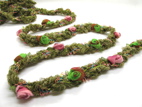 3/4 Inch Rococo Trim|Floral Braided Yarn Trim with Picot Edge Braid|Headband Ribbon|Hair Accessories DIY Supplies|Passementerie Sewing