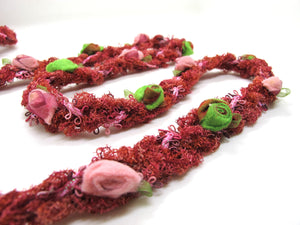3/4 Inch Rococo Trim|Floral Braided Yarn Trim with Picot Edge Braid|Headband Ribbon|Hair Accessories DIY Supplies|Passementerie