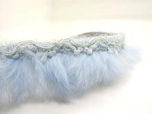 Load image into Gallery viewer, 2 Yards 1 3/8 Inches Blue Rabbit Fur Lace|Woven Chenille Trim|Lampshade Clothing Sewing Supplies|Home Decoration Embellishment