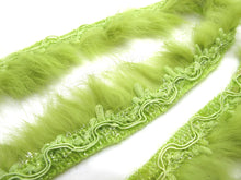 Charger l&#39;image dans la galerie, 2 Yards 1 3/8 Inches Green Rabbit Fur Lace|Woven Chenille Trim|Lampshade Clothing Sewing Supplies|Home Decoration Embellishment