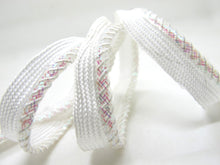 Load image into Gallery viewer, 5 Yards 3/8 Inch Glittery White Braided Lip Cord Trim|Piping Trim|Pillow Trim|Cord Edge Trim|Upholstery Edging Trim