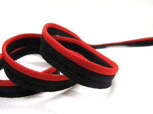 5 Yards 3/8 Inch Black and Red Lip Cord Trim|Piping Trim|Pillow Trim|Cord Edge Trim|Upholstery Edging Trim