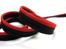 Load image into Gallery viewer, 5 Yards 3/8 Inch Black and Red Lip Cord Trim|Piping Trim|Pillow Trim|Cord Edge Trim|Upholstery Edging Trim