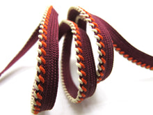 Load image into Gallery viewer, 5 Yards 1/4 Inch Burgundy Twisted Braided Lip Cord Trim|Piping Trim|Pillow Trim|Cord Edge Trim|Upholstery Edging Trim