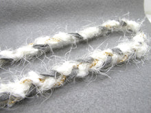 画像をギャラリービューアに読み込む, 5/8 Inch White Gray Glittery Braided Trim|Chenille Trim|Twisted Trim|Clothing Sewing Edging Supplies|Decorative Embellishment