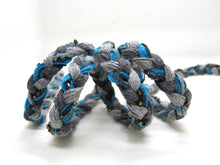 Load image into Gallery viewer, 3/8 Inch Gray Blue Beaded Glittery Braided Trim|Chenille Trim|Twisted Trim|Clothing Sewing Edging Supplies|Decorative Embellishment