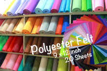 Load image into Gallery viewer, 20 pieces 9x12&#39; Polyester Felt Sheet Pack|140 colors|1mm|W|SW|1-138